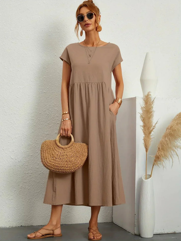 Louvine | Robe midi fluide élégance intemporelle – Modèle 1