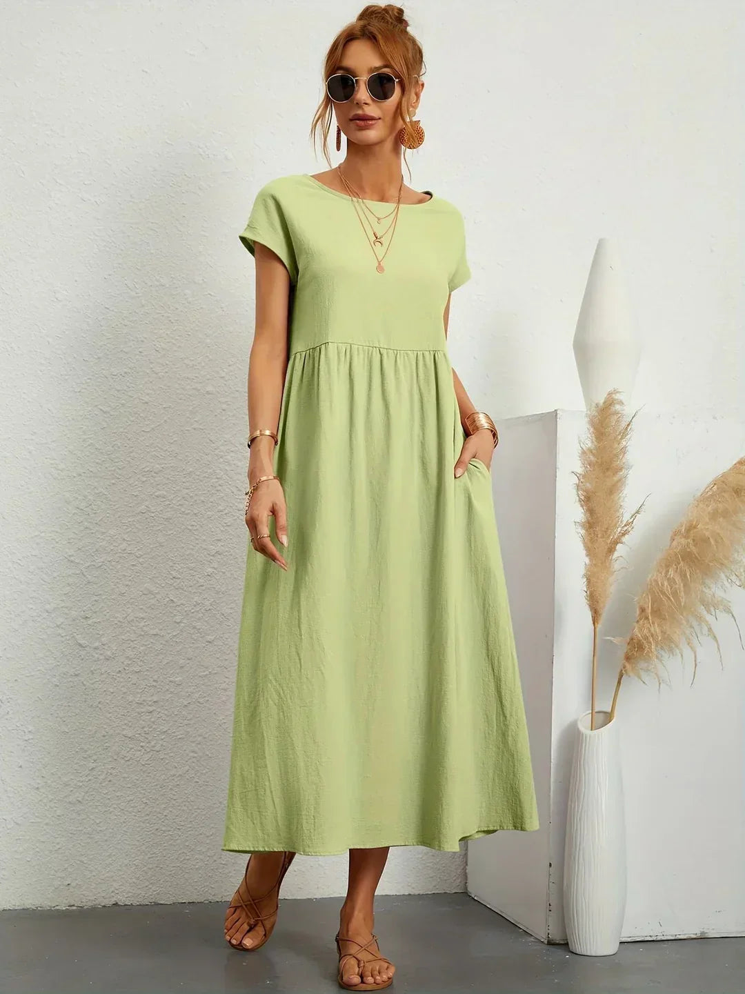 Louvine | Robe midi fluide élégance intemporelle – Modèle 1