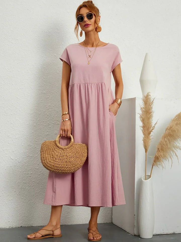 Louvine | Robe midi fluide élégance intemporelle – Modèle 1