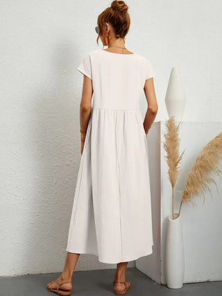 Louvine | Robe midi fluide élégance intemporelle – Modèle 1