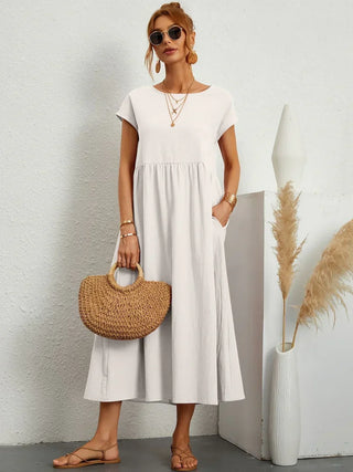 Louvine | Robe midi fluide élégance intemporelle – Modèle 1