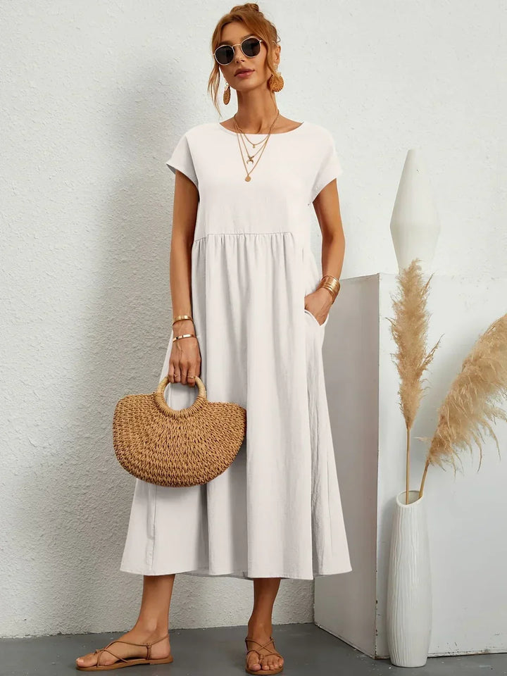 Louvine | Robe midi fluide élégance intemporelle – Modèle 1