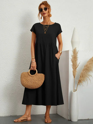 Louvine | Robe midi fluide élégance intemporelle – Modèle 1
