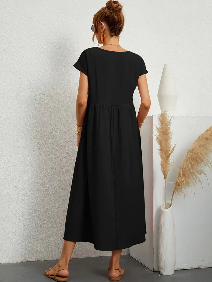Louvine | Robe midi fluide élégance intemporelle – Modèle 1