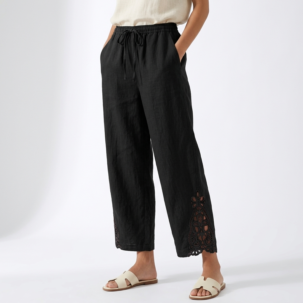 Louvine | Pantalon large cropped ourlet