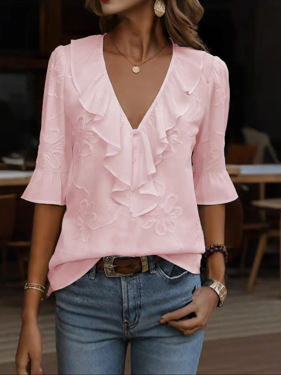 Louvine | Blouse élégante à volants