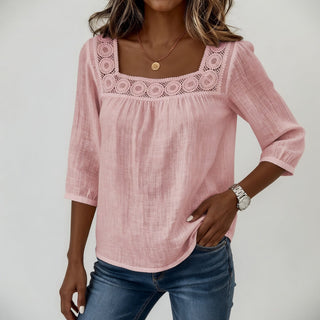 Louvine | Blouse dentelle col carré