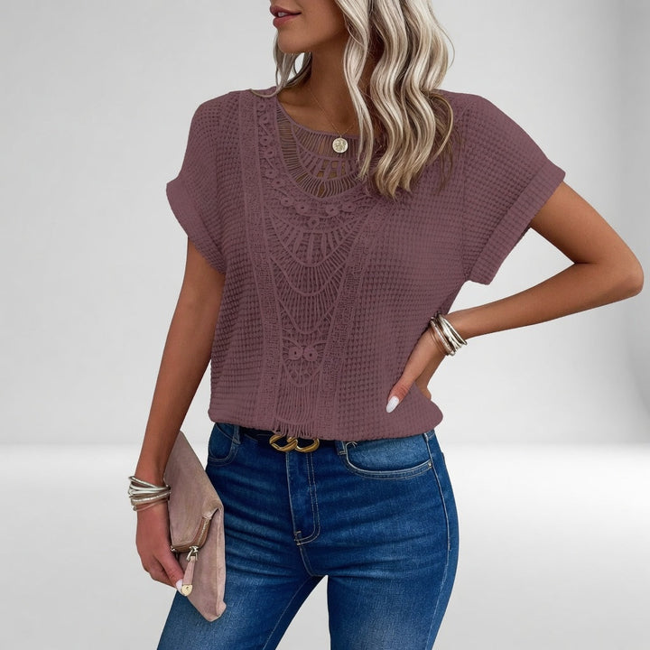 Louvine | Top maille ajourée col