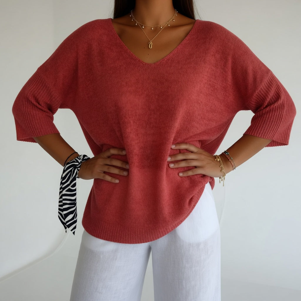 Louvine | Pull fluide col V