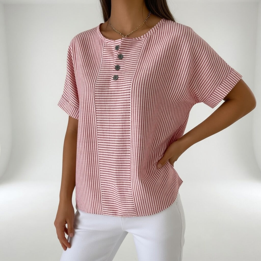 Louvine | Blouse matériau haut de gamme rayée douceur