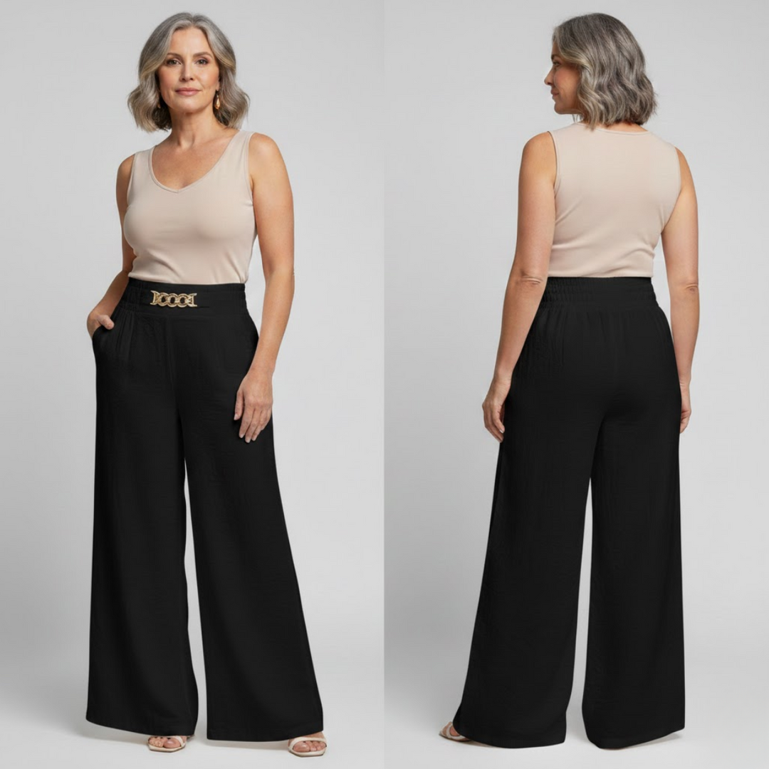 Louvine | Pantalon large taille haute