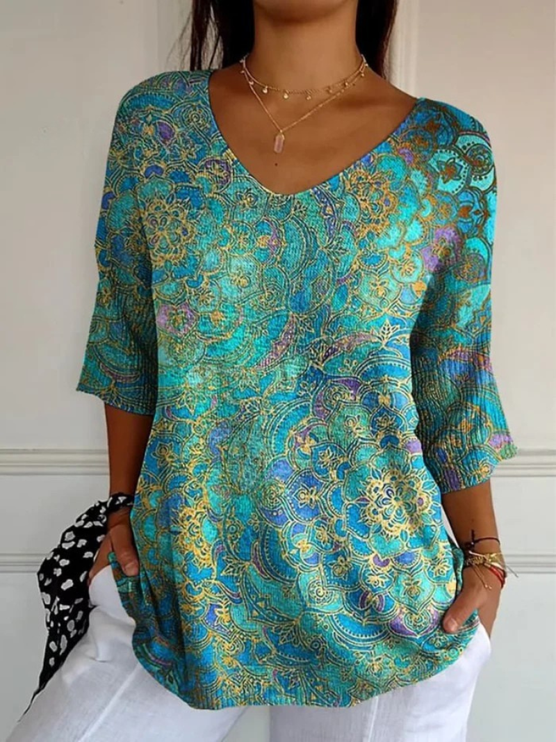 Louvine | Blouse fluide élégante à imprimé raffiné – Modèle 1