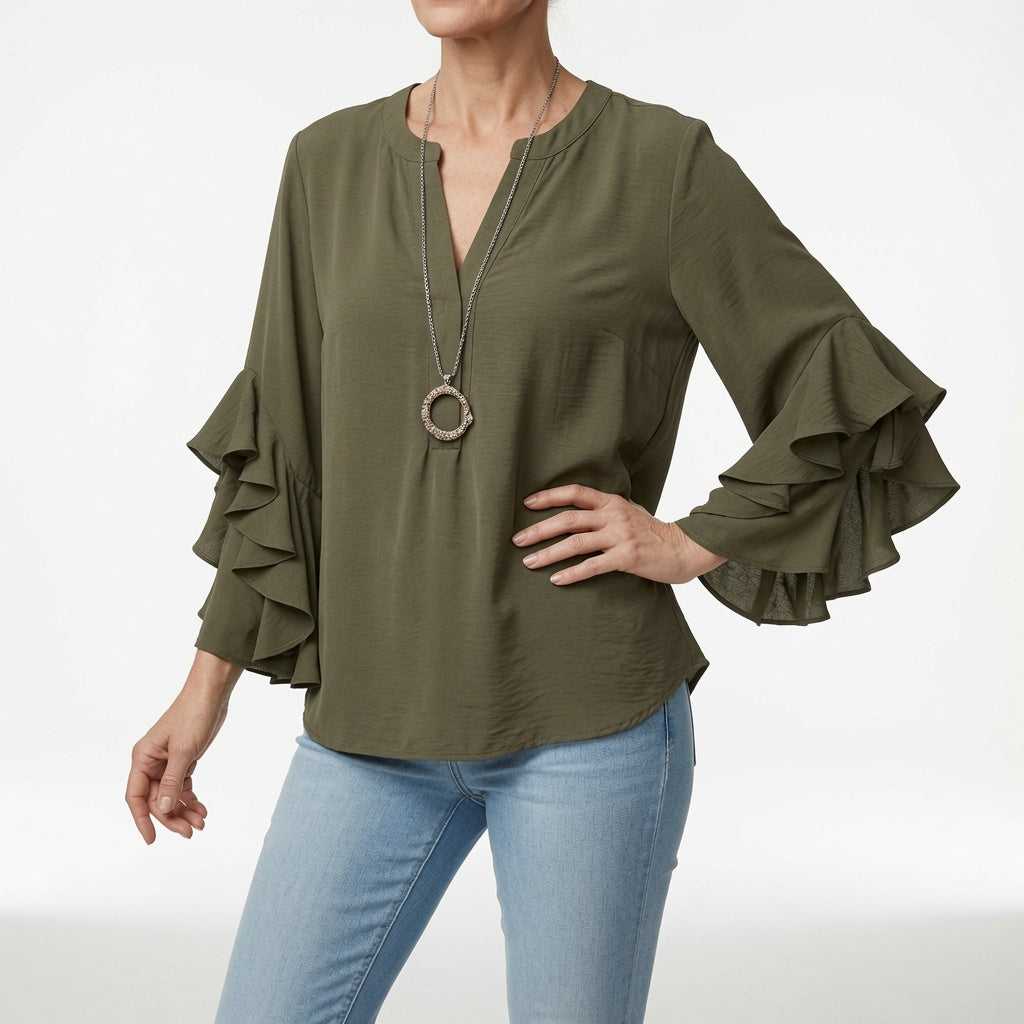 Louvine | Blouse fluide manches volantées