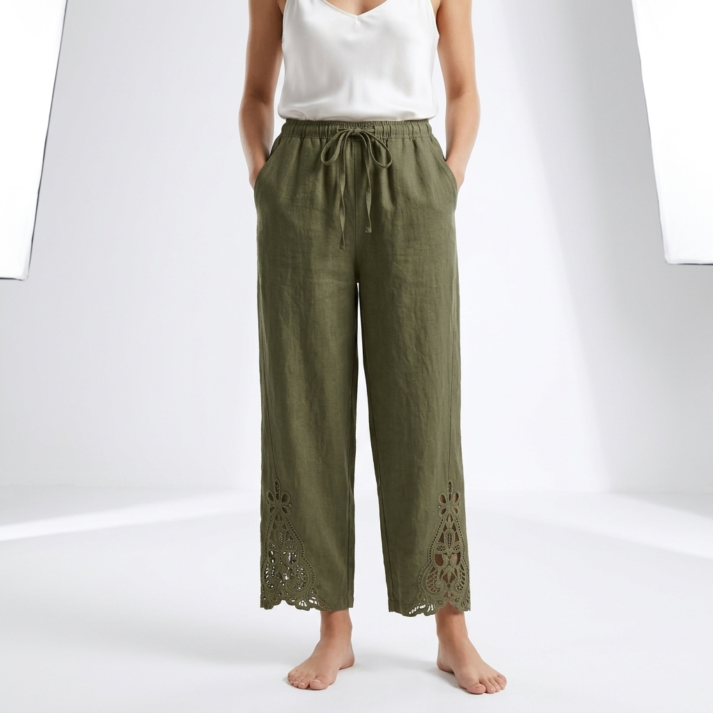 Louvine | Pantalon large cropped ourlet