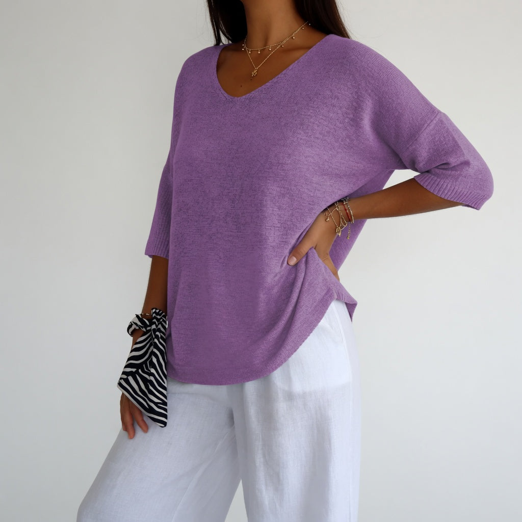 Louvine | Pull fluide col V