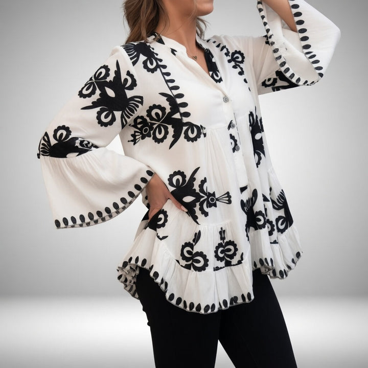 Louvine | Blouse brodée bohème, féminité