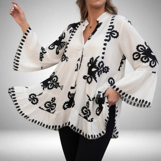 Louvine | Blouse brodée bohème, féminité