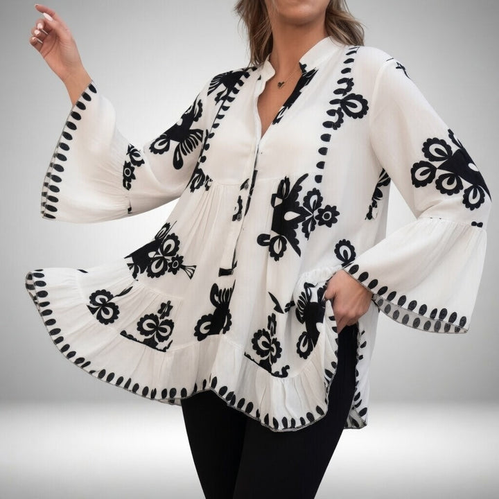 Louvine | Blouse brodée bohème, féminité