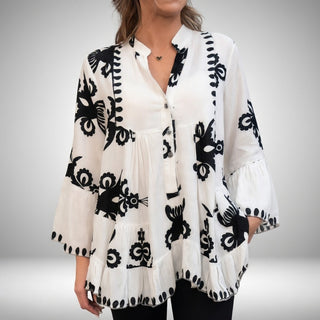 Louvine | Blouse brodée bohème, féminité