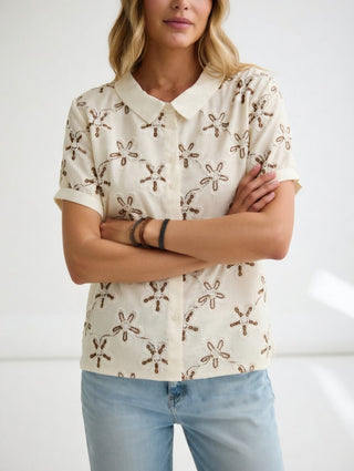 Louvine | Blouse brodée florale élégante
