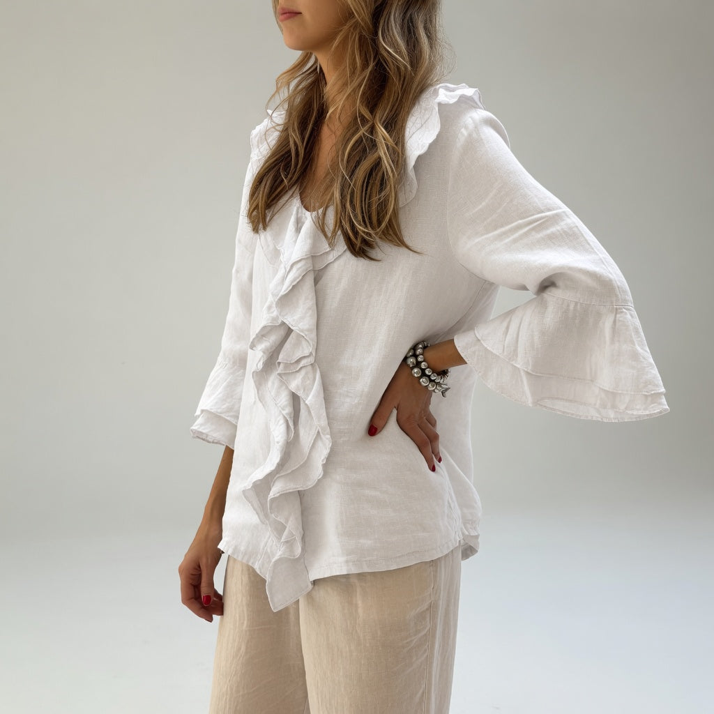 Louvine | Blouse fluide col volant