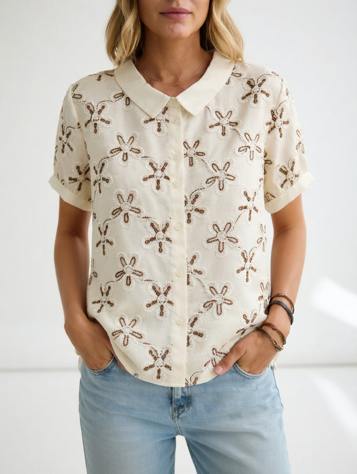 Louvine | Blouse brodée florale élégante