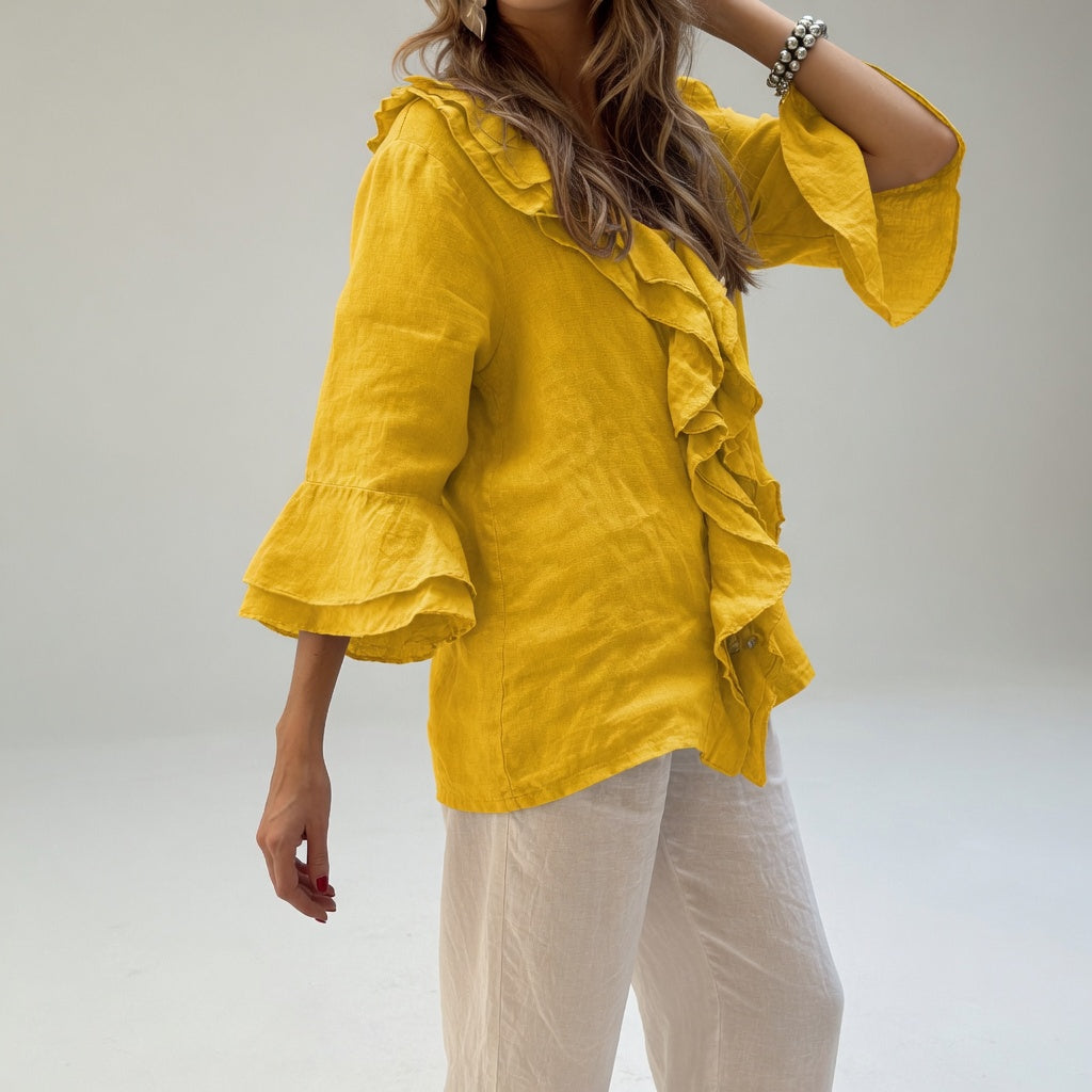 Louvine | Blouse fluide col volant