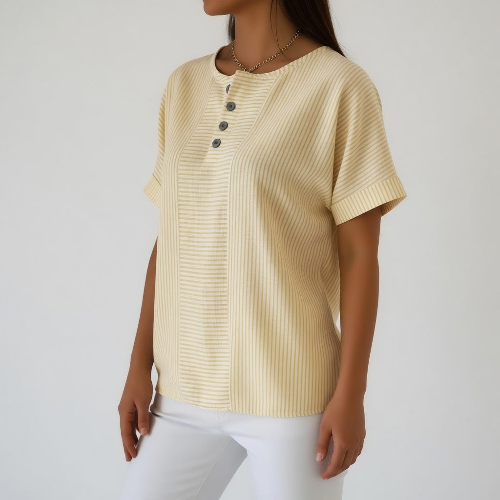 Louvine | Blouse matériau haut de gamme rayée douceur