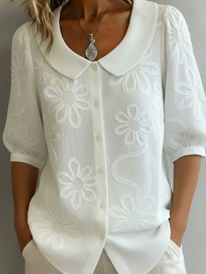 Louvine | Blouse légère florale élégance naturelle – Modèle 2