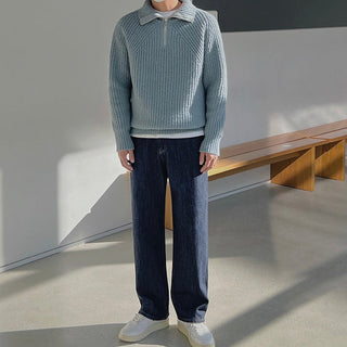 Cazel | Pull Azure à quart de zip
