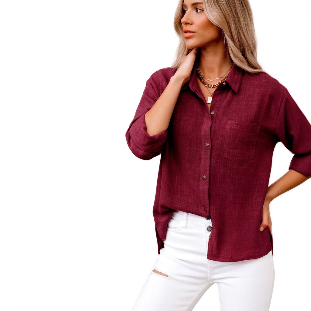 Louvine | Blouse en matériau haut de gamme élégante au style intemporel