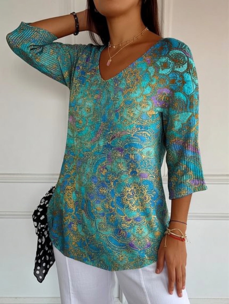 Louvine | Blouse fluide élégante à imprimé raffiné – Modèle 2